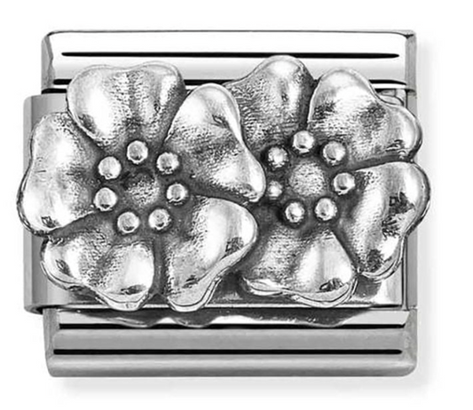 Nomination Classic Silvershine Double Flowers Charm 33010173