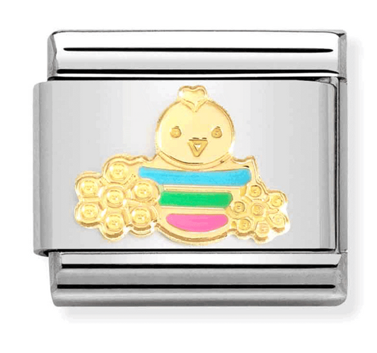 Nomination Classic Gold Easter Chick With Flowers Charm 03027275