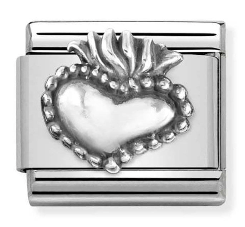 Nomination Classic Silvershine Oxidized Sacred Heart Charm 33010151