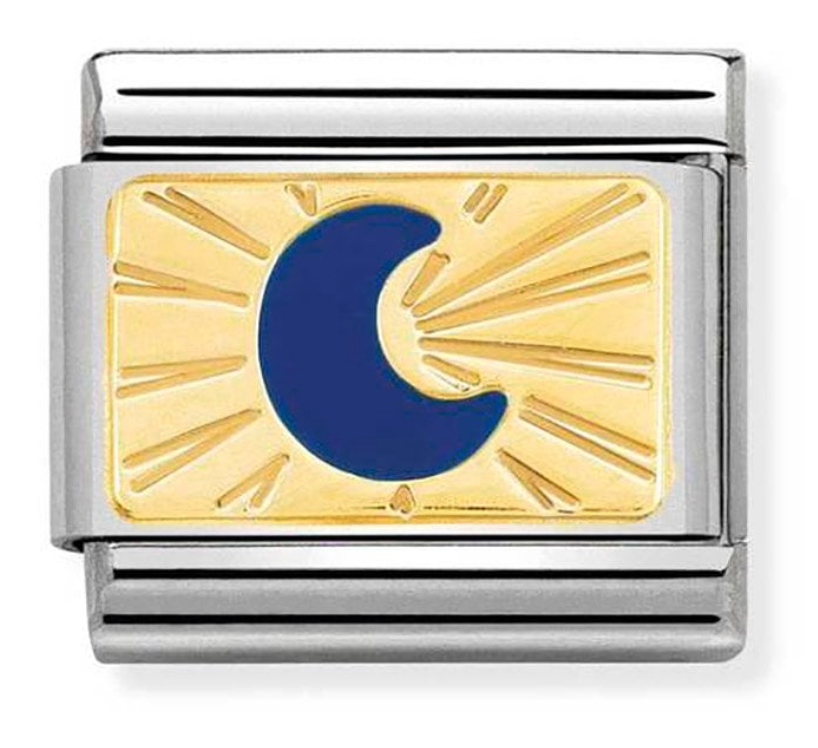 Nomination Classic Gold Blue Enamel Moon Charm 03028443