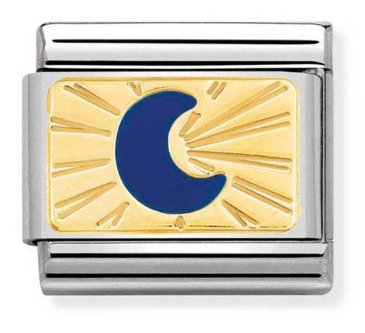 Nomination Classic Gold Blue Enamel Moon Charm 03028443