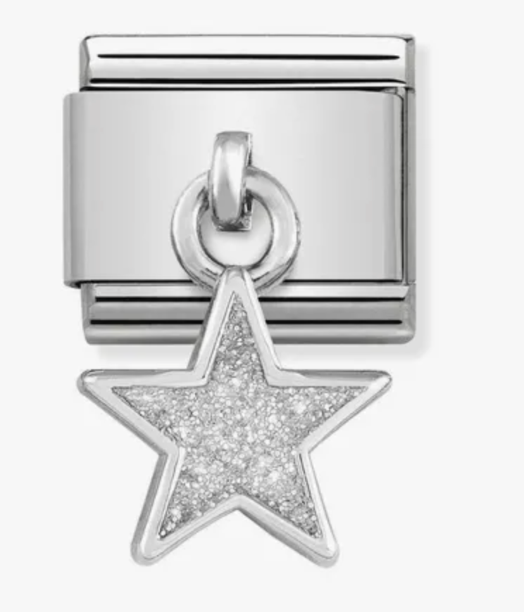 Nomination Classic Silver Dangle Glitter Star Pendant Charm 33180502