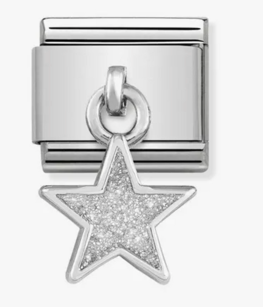 Nomination Classic Silver Dangle Glitter Star Pendant Charm 33180502