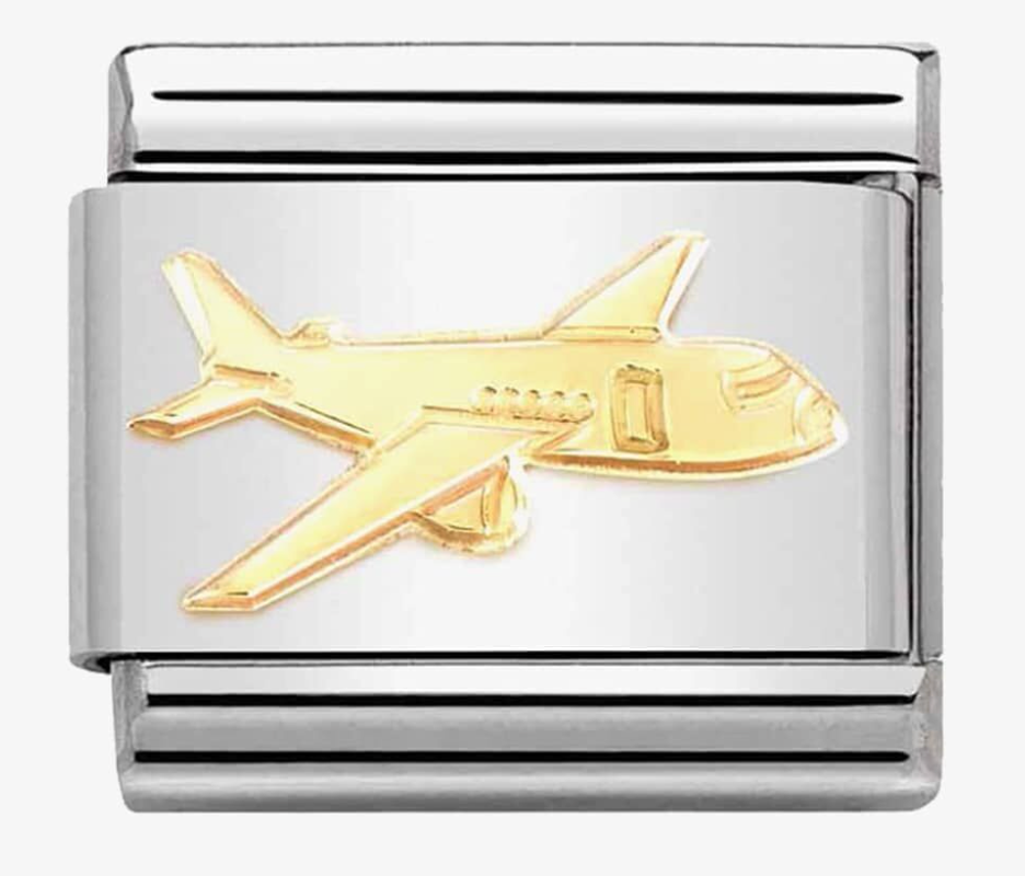 Nomination Classic Composable Gold Aeroplane Charm 03016275