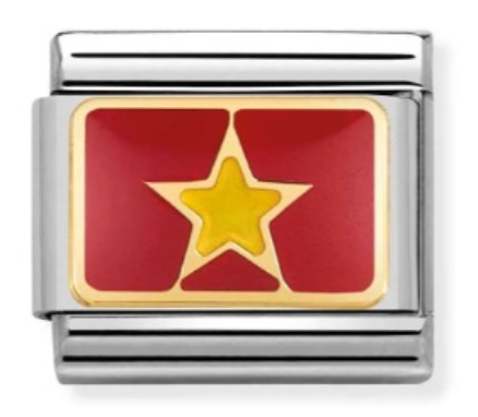 Nomination Classic Gold Vietnam Flag Charm 03023620