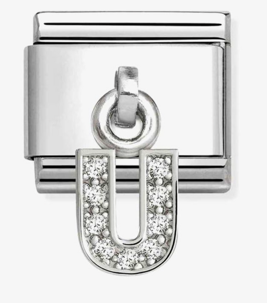 Nomination Classic Silvershine Sparkling Letter U Charm 33181821