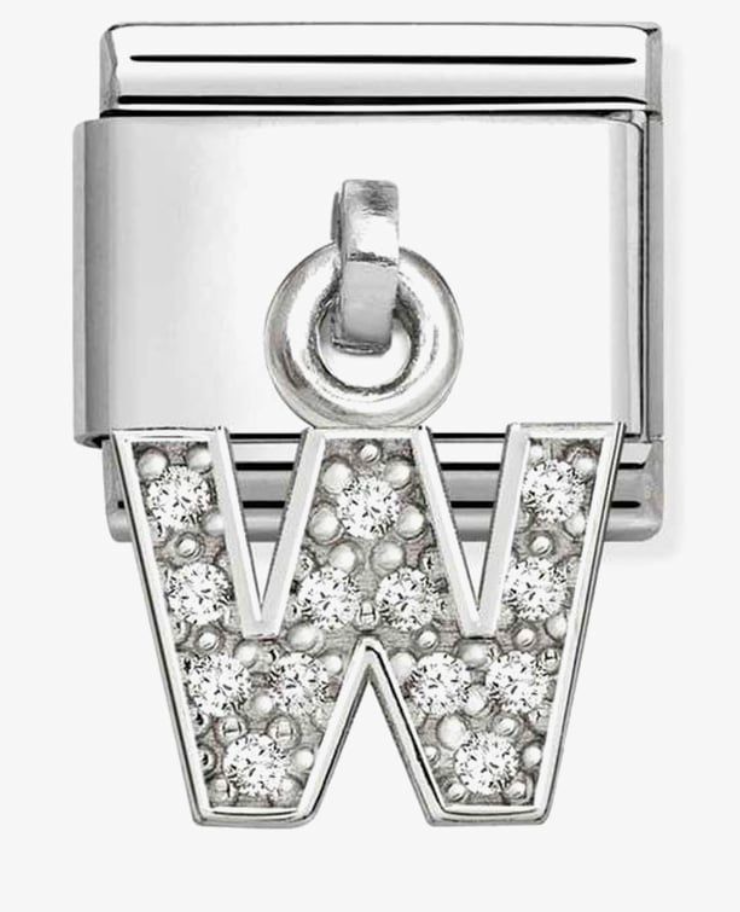 Nomination Classic Silvershine Sparkling Letter W Charm 33181823