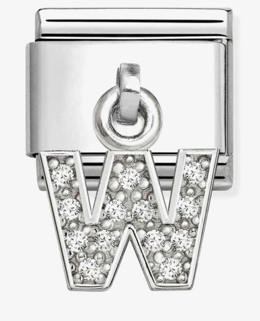 Nomination Classic Silvershine Sparkling Letter W Charm 33181823