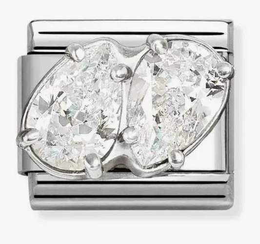 Nomination Classic Silver & Zirconia Double Drop Charm 33032909