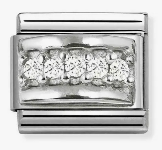 Nomination Classic Silver Zirconia Track Charm 33020450