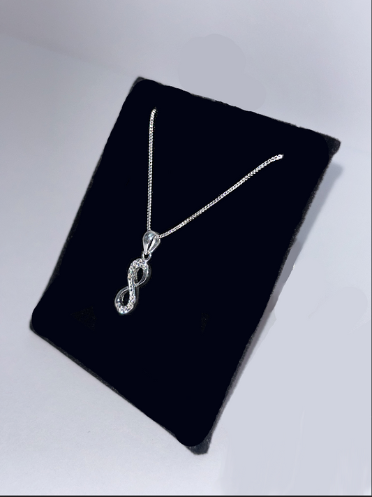 Silver CZ Infinity Pendant Necklace