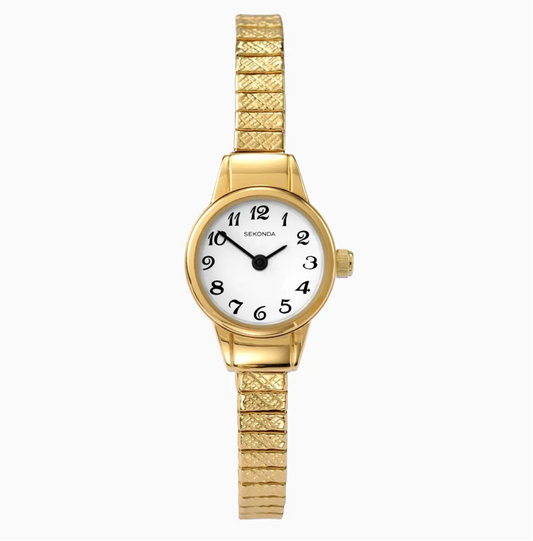 Sekonda Easy Reader Ladies Watch with Gold Case & Stainless Steel Expander 4474