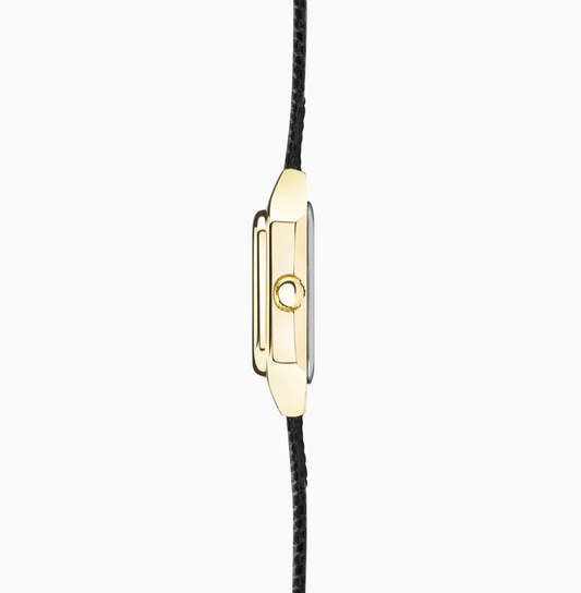 Sekonda Monica Ladies Watch with Gold Alloy Case & Black Leather Strap 40557