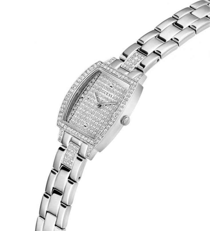 Guess Brilliant Women's Rectangle Crystal Dial Stainless Steel Bracelet Watch