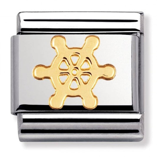 Nomination Classic Gold Boat Wheel Sport Charm Link 03010614