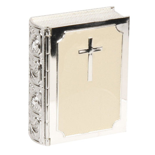 SILVERPLATED TRINKET BOX - BIBLE
