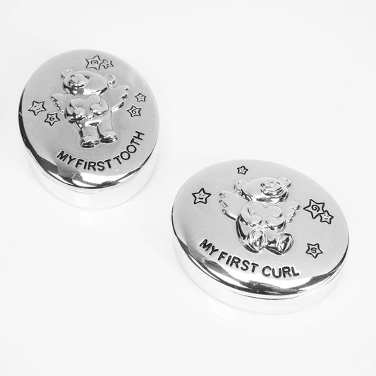 TWINKLE TWINKLE SILVER-PLATED BABY'S FIRST TOOTH &amp; CURL BOX