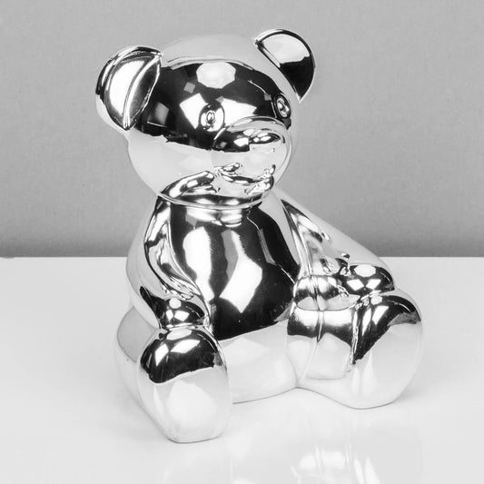 BAMBINO SILVER PLATED TEDDY BEAR MONEY BOX