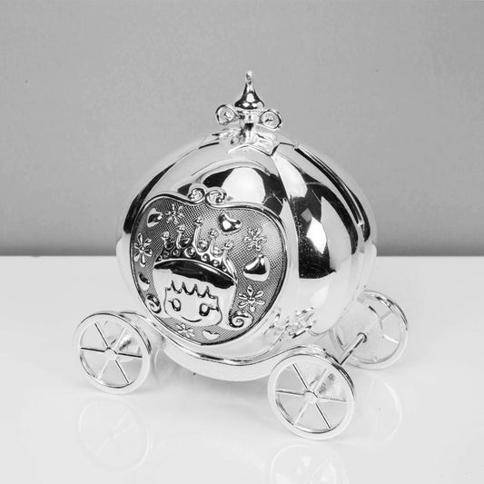 BAMBINO SILVER PLATED FAIRYTALE CARRIAGE MONEY BOX