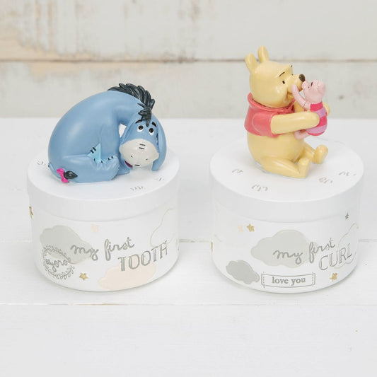 DISNEY MAGICAL BEGINNINGS TOOTH &amp; CURL BOXES - POOH &amp; EEYORE