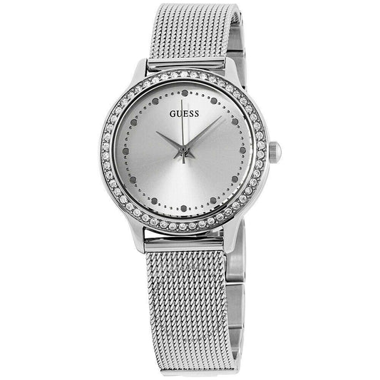 Guess Watch Chelsea Silver Metal Mesh Bracelet Ladies W0647L6