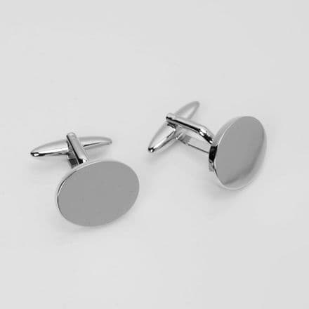 HARVEY MAKIN PLAIN OVAL  CUFFLINKS IN ENGRAVABLE BOX