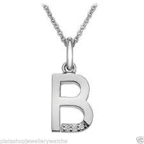 Hot Diamonds B Micro Pendant Necklace DP402 Initial B
