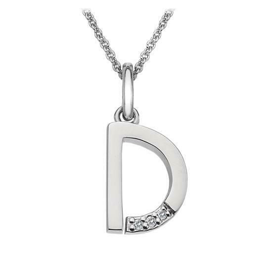Hot Diamonds D Micro Pendant Necklace DP404 Initial D