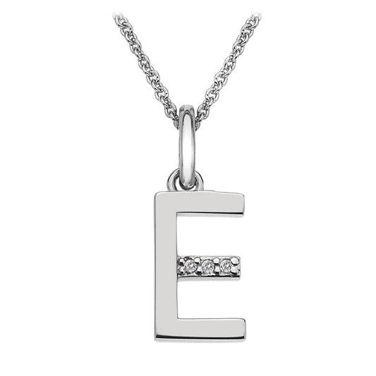 Hot Diamonds E Micro Pendant Necklace DP405 Initial E