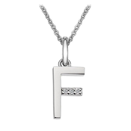 Hot Diamonds F Micro Pendant Necklace DP406 Initial F