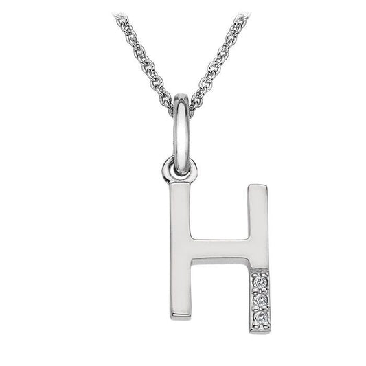 Hot Diamonds H Micro Pendant Necklace DP408 Initial H