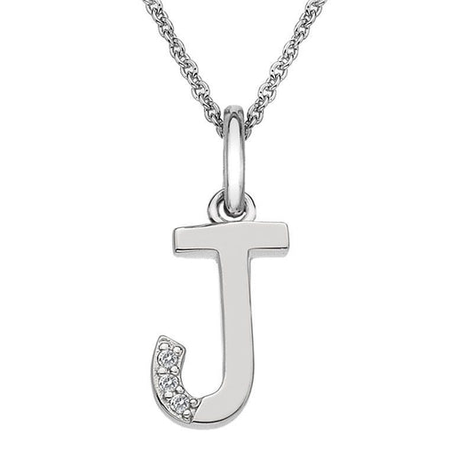 Hot Diamonds J Micro Pendant Necklace DP410 Initial J
