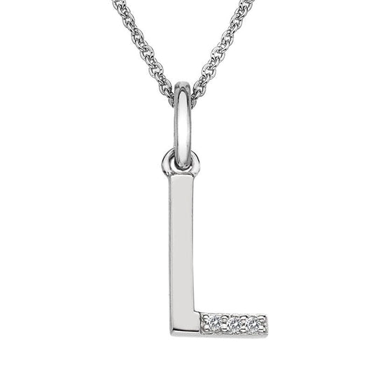 Hot Diamonds L Micro Pendant Necklace DP412 Initial L