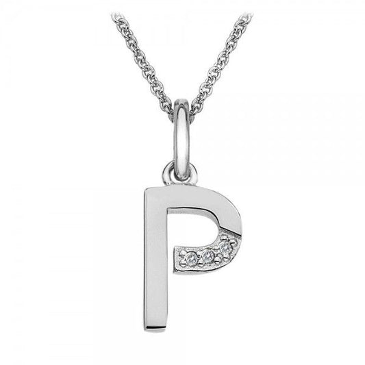 Hot Diamonds P Micro Pendant Necklace DP416 Initial P