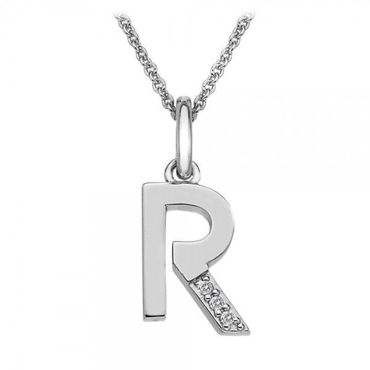 Hot Diamonds R Micro Pendant Necklace DP418 Initial R