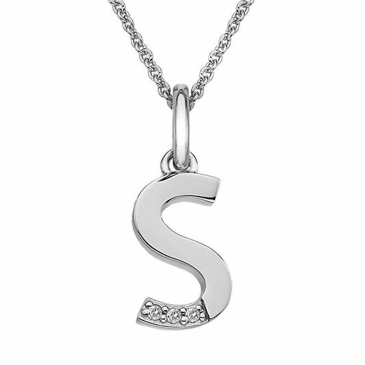 Hot Diamonds S Micro Pendant Necklace DP419 Initial S