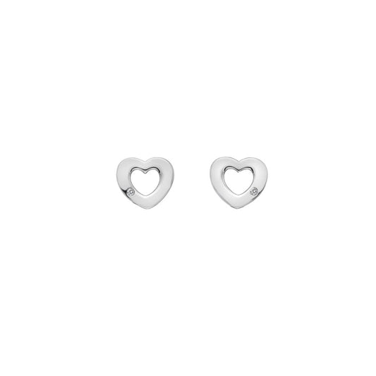 Hot Diamonds Sterling Silver Diamond Heart Earrings DE616 Ladies Gift