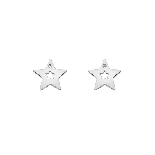 Hot Diamonds Sterling Silver Diamond Star Earrings DE587 Ladies Gift