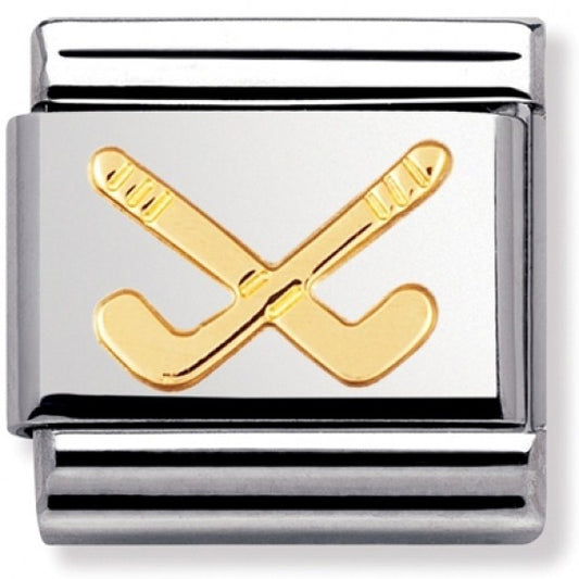 Nomination Classic Gold Hockey Sticks Sport Charm Link 03010607