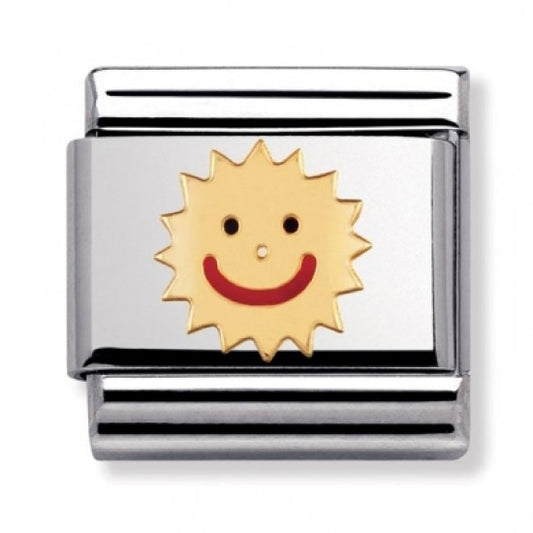 Nomination Classic Gold Smiling Sun Charm Link 03020935