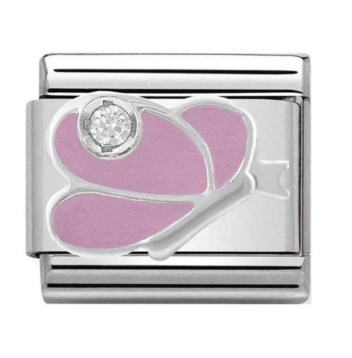 Nomination Classic Silver Pink Butterfly with CZ Animal Charm Link 33030507