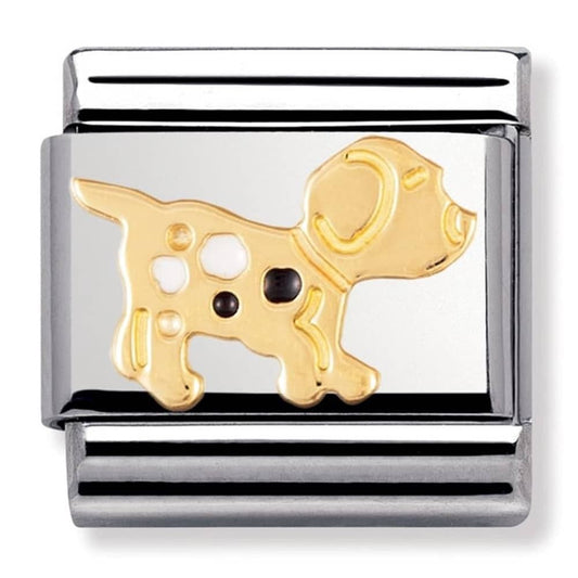 Nomination Classic Gold Puppy Dog Animal Charm Link 03021236
