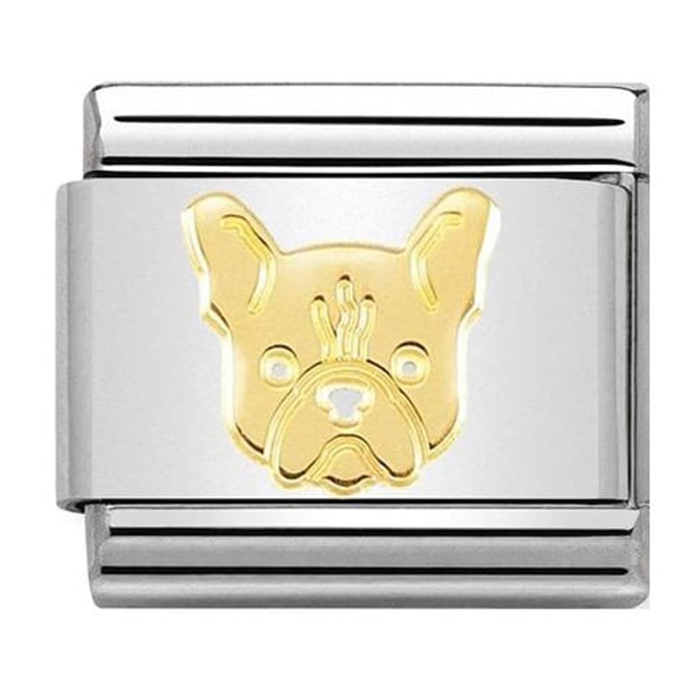 Nomination Classic Gold French Bulldog Dog Animal Charm Link 03016254