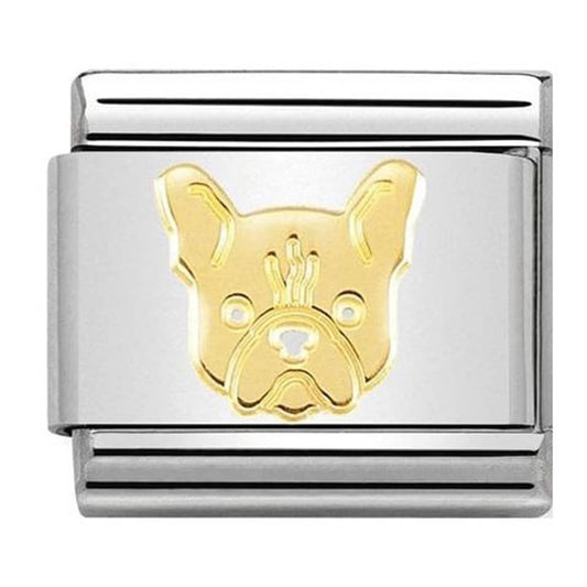 Nomination Classic Gold French Bulldog Dog Animal Charm Link 03016254