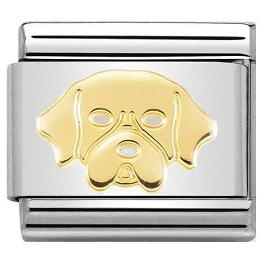 Nomination Classic Gold Golden Retriever Dog Animal Charm Link 03016256