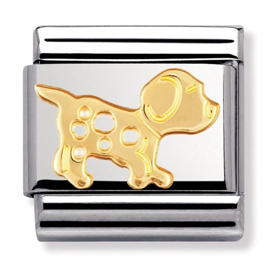 Nomination Classic Gold Puppy Dog Animal Charm Link 03011223
