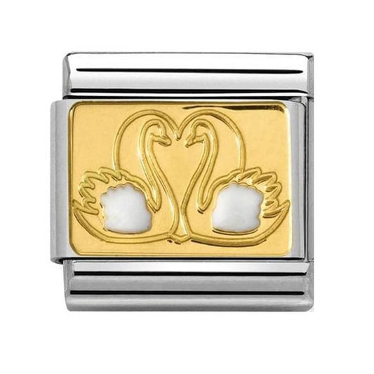 Nomination Classic Gold Swans Animal Charm Link 03028429
