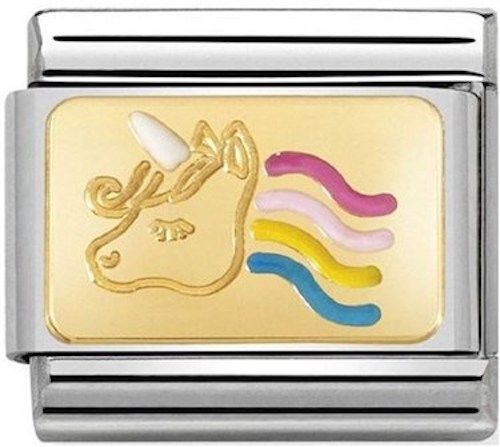 Nomination Classic Gold Unicorn Enamel Animal Charm Link 03028428
