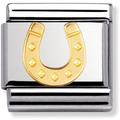 Nomination Classic Gold Good Luck Horse Shoe Charm Link 03011511
