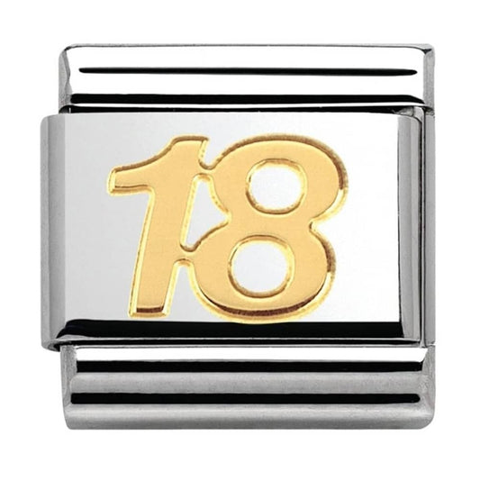Nomination Classic Gold Number 18 Charm Link 03010934